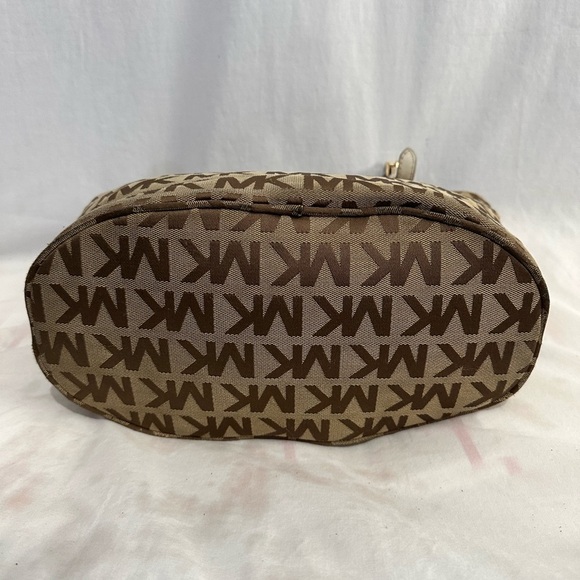 Michael Kors Signature MK Brown Canvas Tote Bag - Picture 2 of 5
